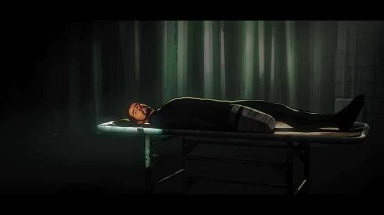 Bucky (Sebastian Stan) finds T'Challa (Chadwick Boseman) having his flesh harvested in What If...? Season 1 Episode 5 "What If...Zombies?" (2021), Marvel Entertainment