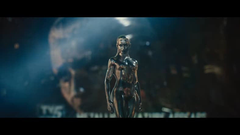 The Silver Surfer (Julia Garner) heralds the coming of the end in The Fantastic Four: First Steps (2025), Marvel Studios