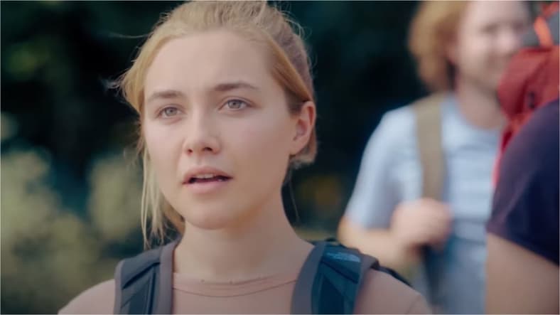 Dani (Florence Pugh) marvelling at the sight of the Harga in Midsommer, 2019, A24