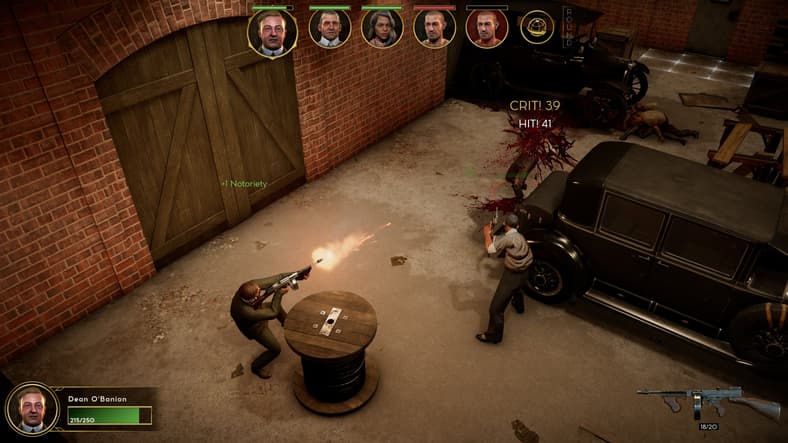 Dean O'Banion (Phillip Sacramento) guns down rival gangsters in Empire of Sin (2020) Paradox Interactive