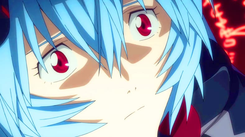 Rei Ayanami (Megumi Hayashibara) stares in awe as the Third Impact begins in Evangelion: 3.0 You Can (Not) Redo (2014), Studio Khara