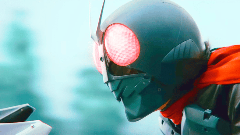 Rider-1 (Sosuke Ikematsu) rides into action in Shin Kamen Rider (2023), Toei Co. Ltd.