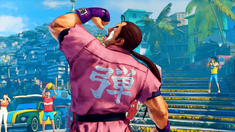 Dan Hibiki (Toshiyuki Kusuda) crying with joy in Street Fighter (2016), Capcom