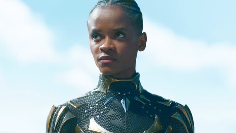 Shuri (Letitia Wright) leads her countrymen to war against Atlantis in Black Panther: Wakanda Forever (2022), Marvel Entertainment