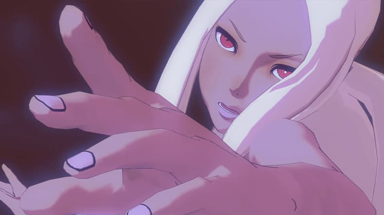 Kat (Sanae Kobayashi) prepares to power up in Gravity Rush 2 (2017), JAPAN Studio