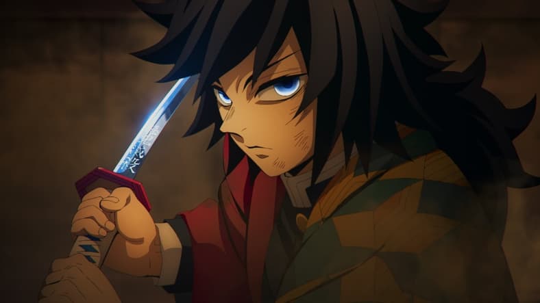 Giyu Tomioka (Takahiro Sakurai/Johnny Yong Bosch) unlocks his mark and battles honorably in Demon Slayer: Kimetsu no Yaiba - The Movie: Infinity Castle. Image courtesy of ©Koyoharu Gotoge / SHUEISHA, Aniplex, ufotable.
