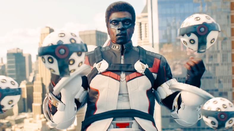Mister Terrific (Edi Cathegi) deploys his T-Spheres in Superman (2025), DC Studios