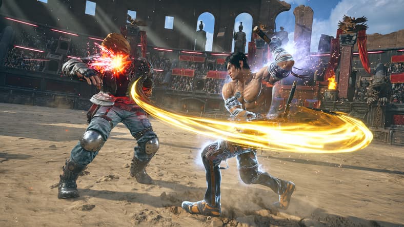 Marshall Law (David Vincent) lands a blistering strike on Paul Phoenix (Jamieson Price) in Tekken 8 (2024), Bandai Namco Entertainment