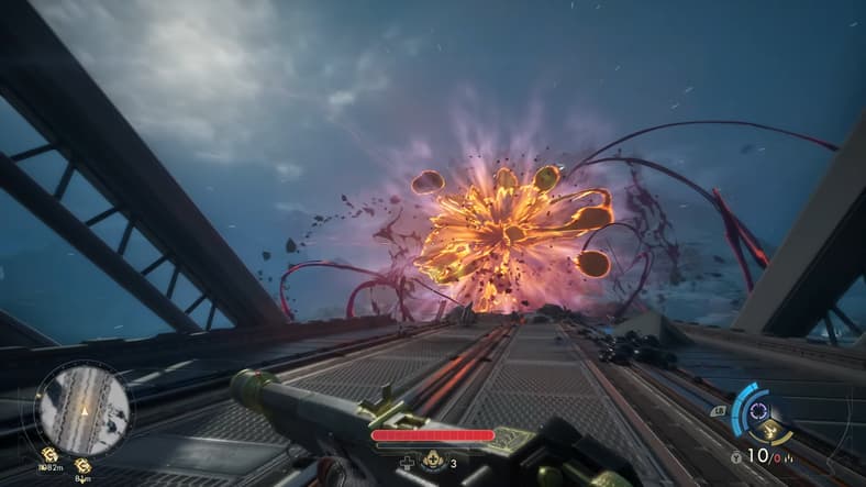 The player approaches a rift on a bridge in advertising in The Outer Worlds 2 (2025), Xbox Game Studios