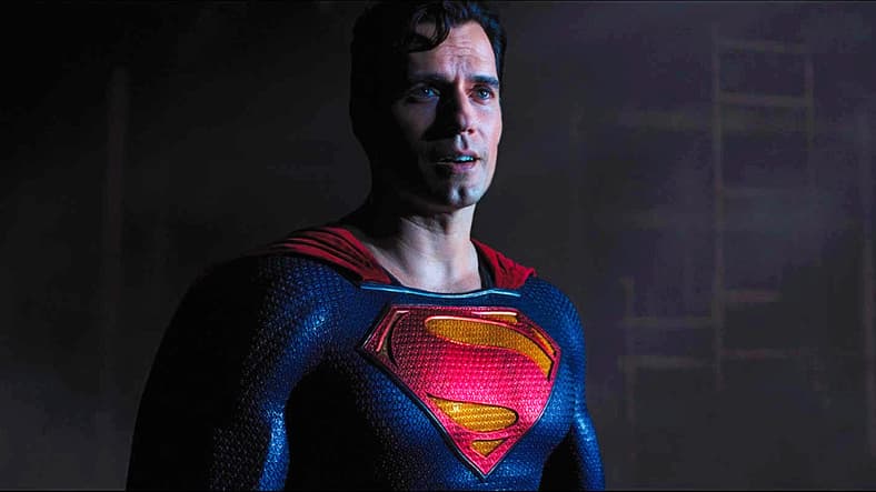 Superman (Henry Cavill) breaks the ice with Black Adam (Dwayne Johnson) in Black Adam (2022), Warner Bros. Pictures