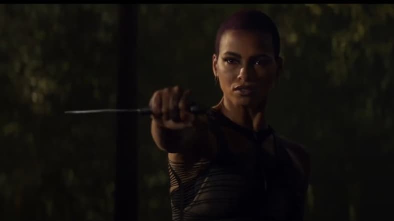 Selene Gallio (Kota Eberhardt) fighting Nightcrawler in X-Men Dark Phoenix, 2019, 20th Century Fox