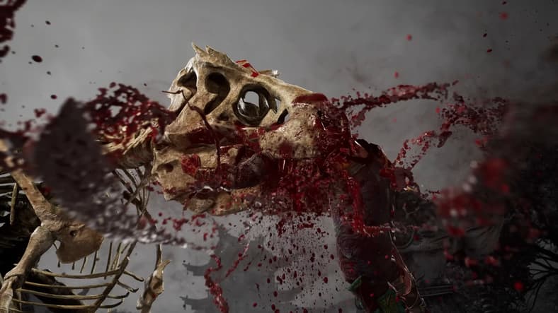 Quan Chi (Sean T. Krishnan) unleashes his T-Rekt Animality in Mortal Kombat 1: Definitive Edition (2025), NetherRealm Studios