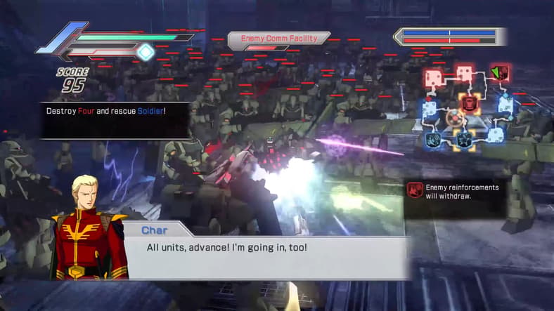 Char (Shūichi Ikeda) makes a push through enemy lines in Dynasty Warriors 3 (2011), Bandai Namco