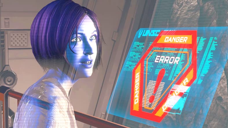 Cortana (Jen Taylor) stumbles upon a firewall in Halo 4 (2012), Microsoft Studios