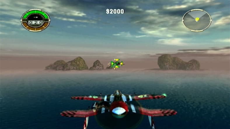 Nathat's Plane following Betty's directions in Crimson Skies: High Road To Revenge, 2003, Microsoft Game Studios, Xbox