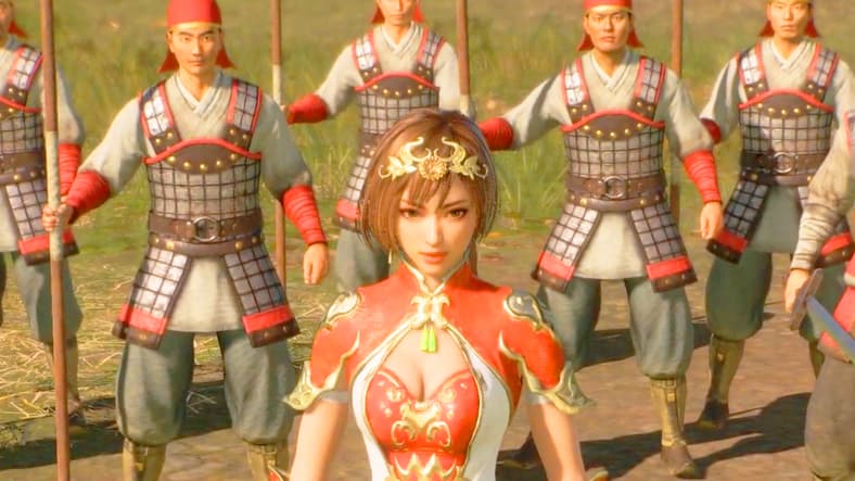 Sun Shangxiang (Emi Uwagawa) prepares to lead her troops into battle in Dynasty Warriors 9 (2018), Koei Tecmo