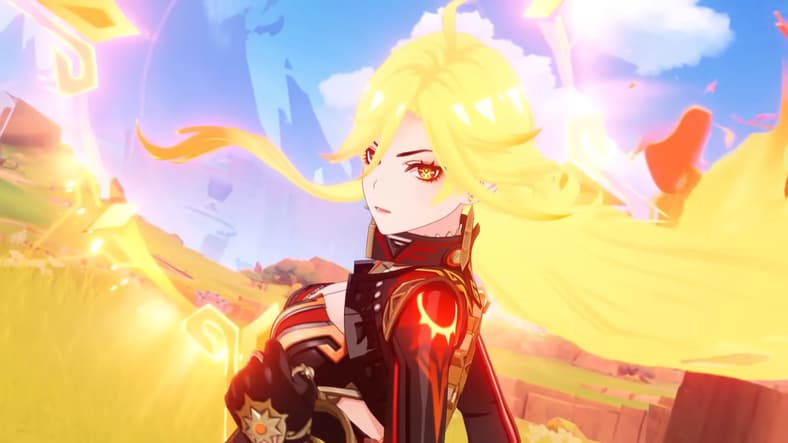 Mavuika (Komatsu Mikako) lets her nitro flow in Genshin Impact (2020), HoYoverse