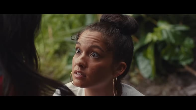 Nani (Sydney Elizabeth) urges Lilo (Maia Kealoha) to be on her best behavior in Lilo & Stitch (2025), Disney