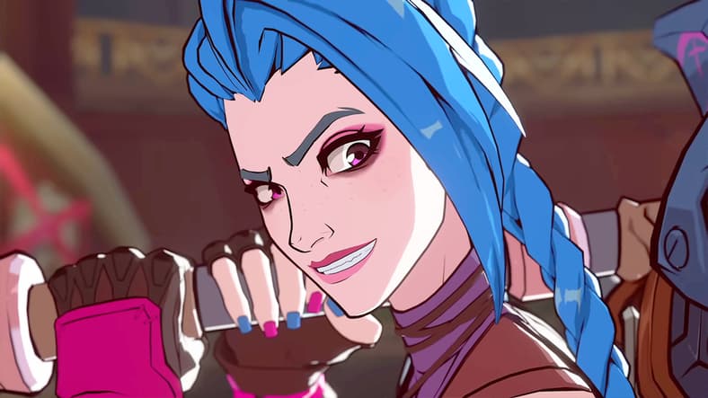 Jinx (Sarah Anne Williams) readies herself for a throwdown in 2XKO (2025), Riot Games