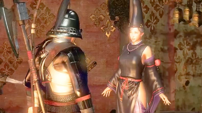 Fuku (Risa Shimizu) admits to William (Ben Peel) that the Nue attacked him on her behalf in Nioh (2017), Team Ninja