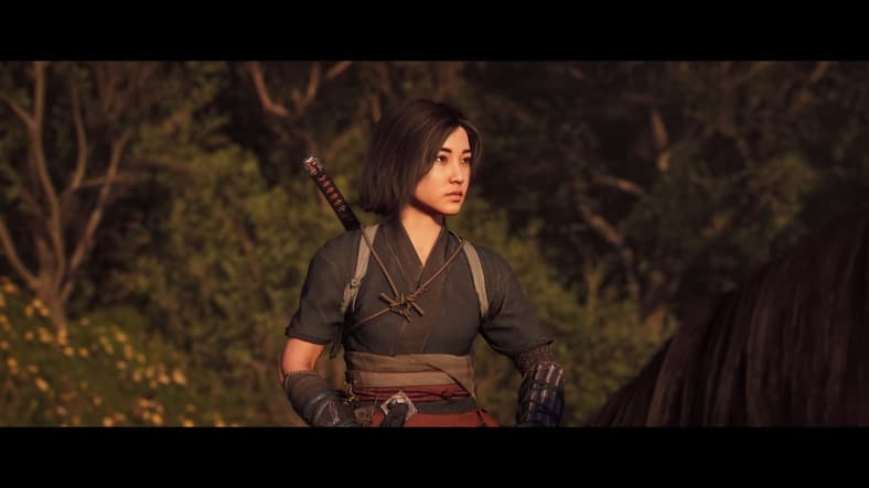 Naoe (Masumi Tsunoda) rides across the Feudal Japanese landscape in Assassin's Creed Shadows (2025), Ubisoft