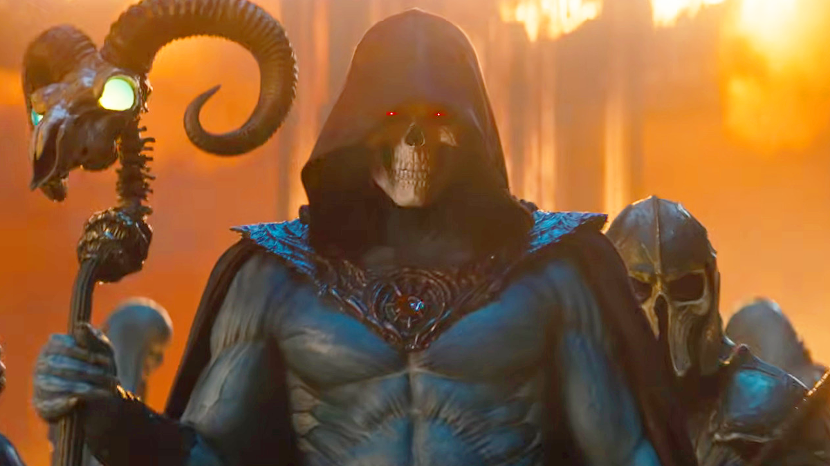Skeletor (Jared Leto) prepares to invade Eternia in Masters of the Universe (2026), Amazon MGM