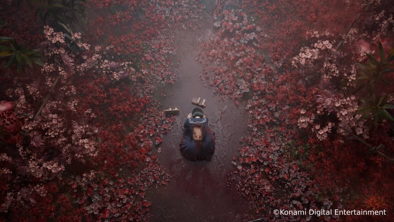 Hinako Shimizu (TBA) reaches her physical and mental limits amid red leaves in Silent Hill f (TBA), Konami
