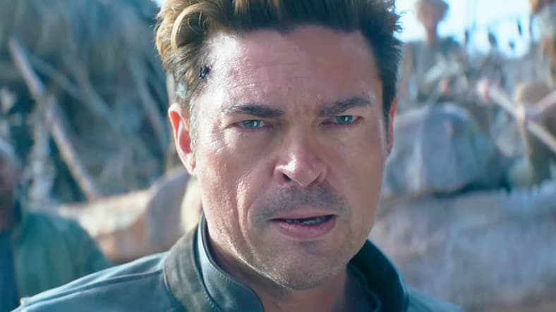 Johnny Cage (Karl Urban) prepares to enter his first round of the eponymous tournament in Mortal Kombat II (2025), Warner Bros. Entertainment