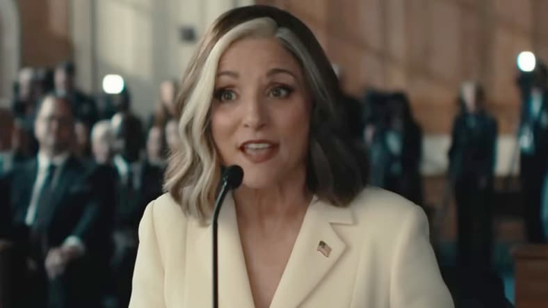 Valentina Allegra de Fontaine (Julia Louis-Dreyfus) testifies before Congress in Thunderbolts (2025), Marvel Entertainment