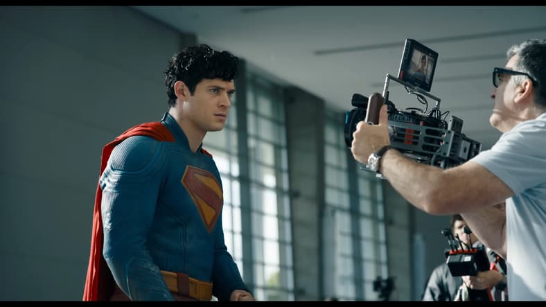 David Corenswet in the role of the Caped Wonder in Superman | Superman Day - Behind The Scenes Look via DC, YouTube