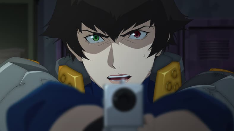 Lady (Scout Taylor-Compton) draws her firearm on a family of demons in Devil May Cry Season 1 Episode 5 "Descent" (2025), Netflix