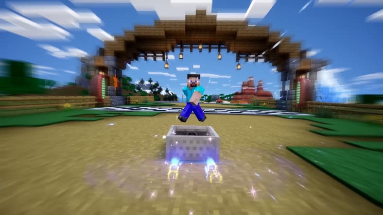 Steve (N/A) takes a victory lap in Sonic Racing: CrossWorld (2025), SEGA