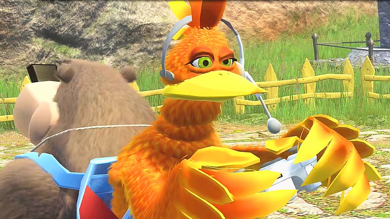Kazooie (Chris Sutherland) goes achievement hunting in Banjo-Kazooie: Nuts and Bolts (2008), Rare