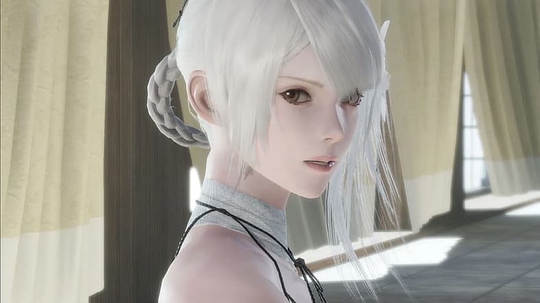 Kainé tells Nier to prepare for a changed world in Nier Replicant ver.1.22474487139... (2021)