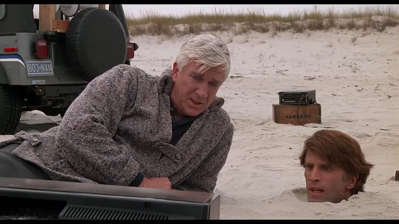 Leslie Nielsen shows Ted Danson what's on TV in Creepshow (1982), Warner Bros. Pictures