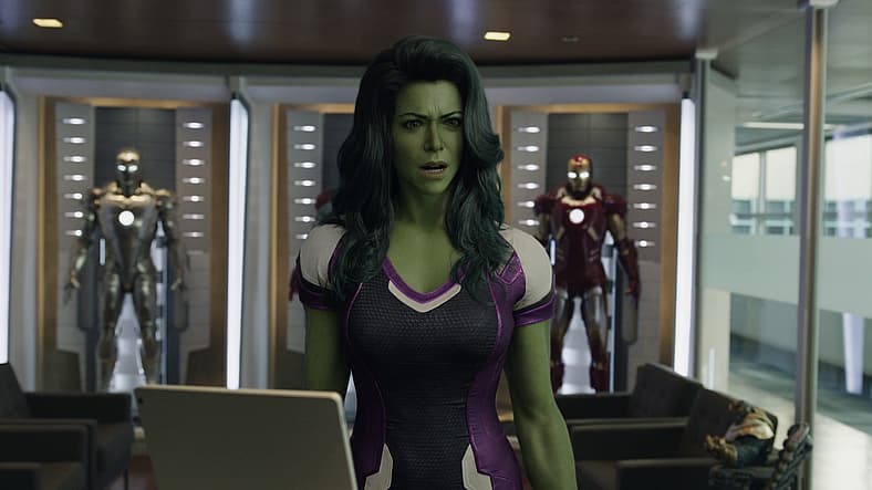 She-Hulk (Tatiana Maslany) breaks the fourth wall and visits Marvel Studios in She-Hulk: Attorney