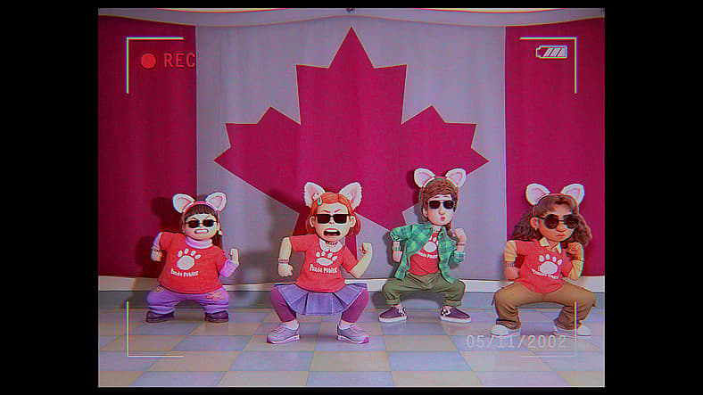 Mei, Miriam, Priya, and Abby dance in Turning Red (2022), Disney