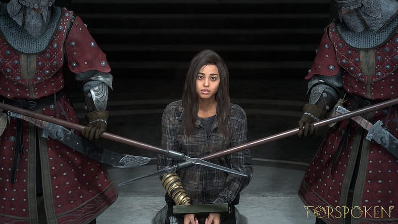 Freya brought before Tantas court upon arrival to Athia in Forspoken, Square Enix