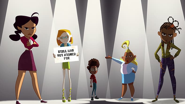 Penny, Zoey, Michael, Dijonay, and Maya take issue with U.S. government in The Proud Family: Louder