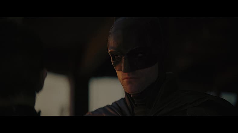Bruce Wayne speaks with Selina Kyle in The Batman (2022), Warner Bros. Pictures