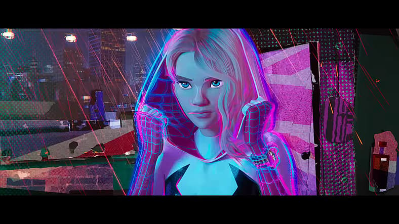 Gwen Stacy (Hailee Steinfeld) suits up in Spider-Man: Across The Spider-Verse (2023), Sony Pictures
