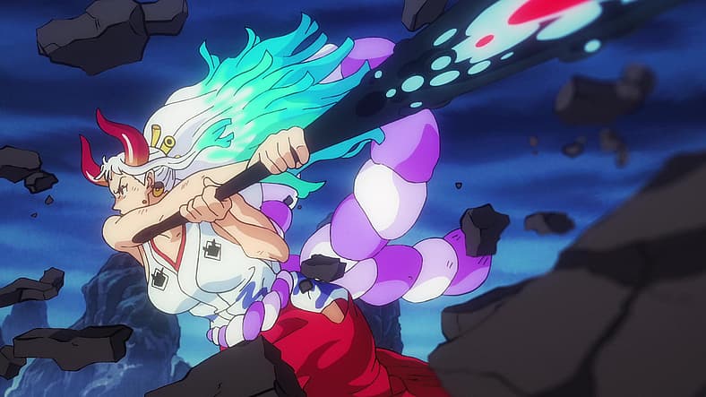 Yamato (Saori Hayami) takes a swing in One Piece Episode 1050 (2023), Toei Animation