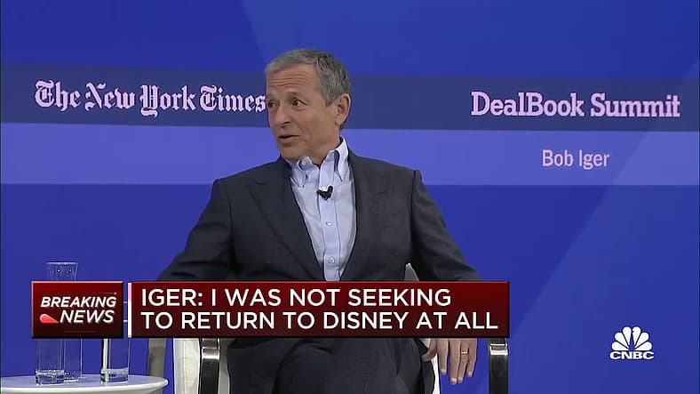 Bob Iger discusses returning to Disney during DealBook 2023 Summit with Andrew Ross Sorkin