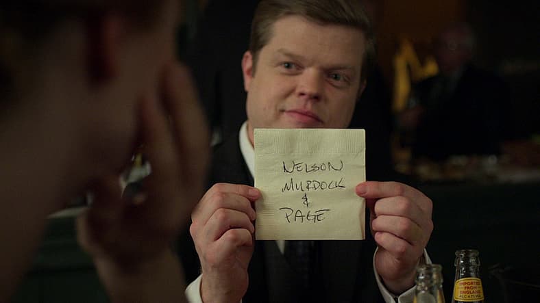 Foggy Nelson makes business proposal in Daredevil Season 3 Episode 13 "A New Napkin" (2018), Marvel