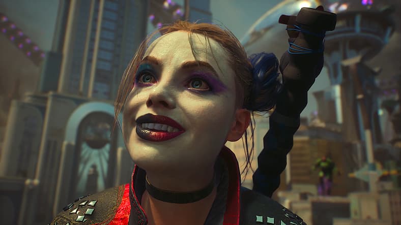 Harley Quinn (Tara Strong) gropes Deadshot (Bumper Robinson) in Suicide Squad: Kill the Justice