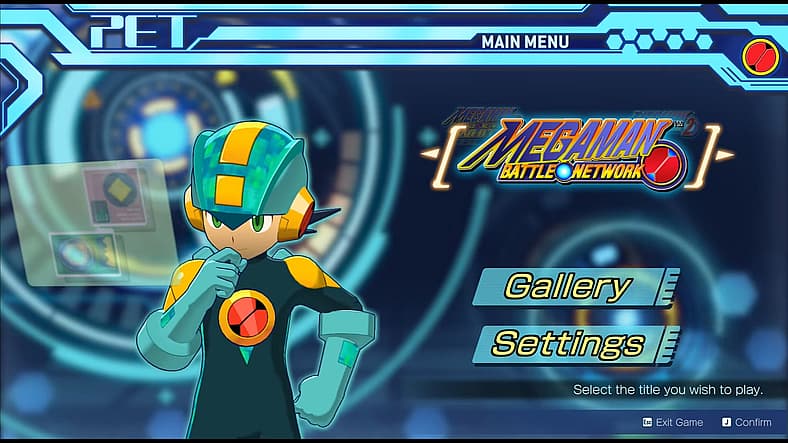 Mega Man.EXE ponders the player's next move in Mega Man Battle Network Legacy Collection (2022)