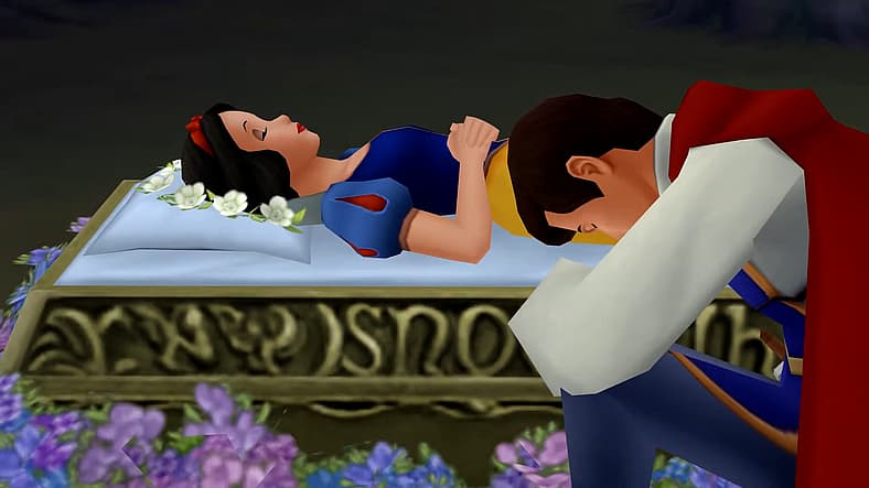 The Prince rushes to Snow White's side in Kingdom Hearts Birth by Sleep (2009), Square Enix