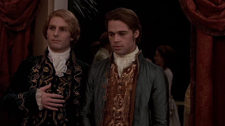 Tom Cruise as Lestat and Brad Pitt as Louis in Interview with the Vampire (1994), Warner Bros.