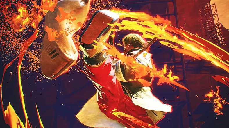 Ken Masters instructs staff on worksite safety in Street Fighter 6 (2023), Capcom