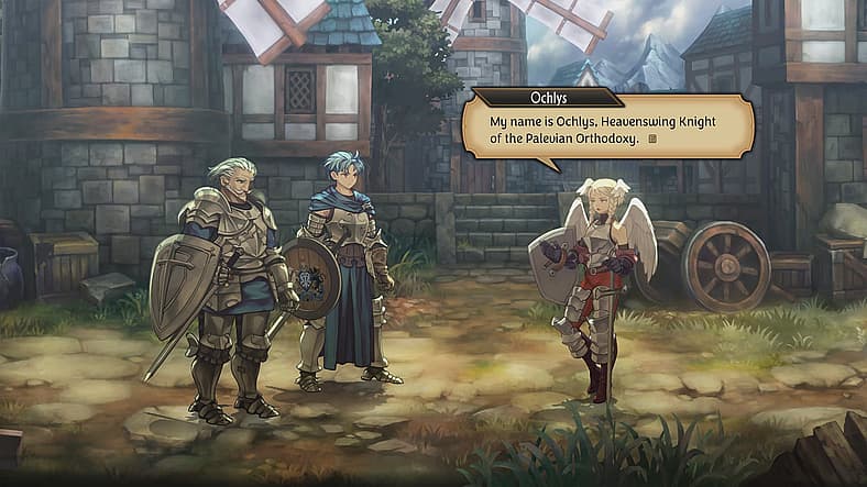Ochiys introduces herself to Alain and Josef in Unicorn Overlord (2024), Sega